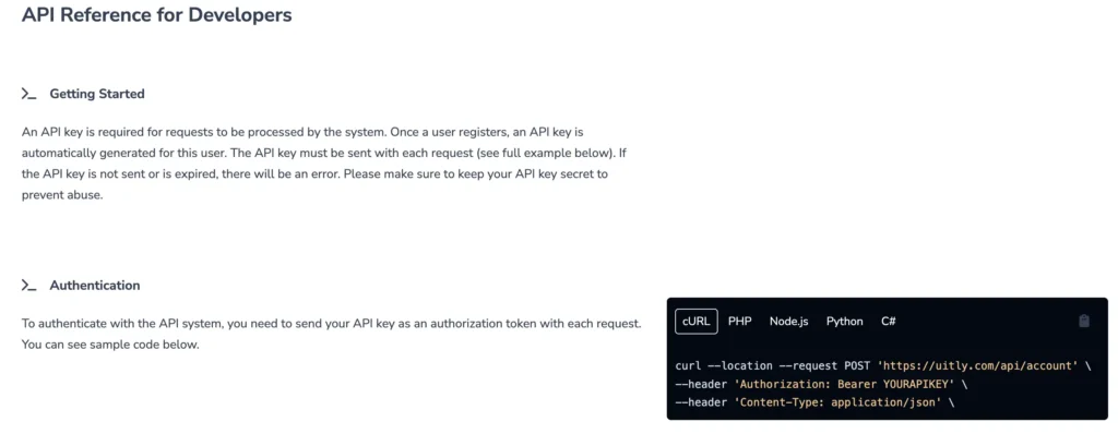 Developers API